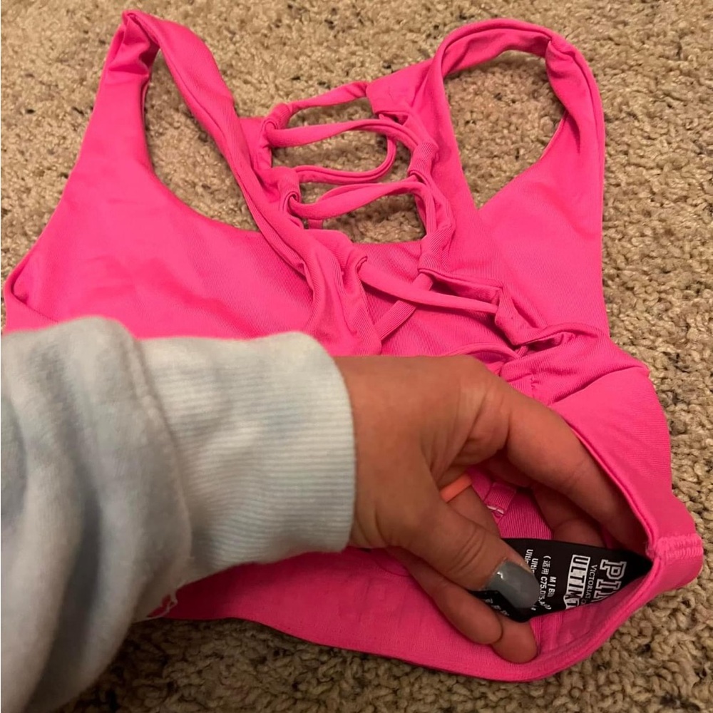 Hot pink sports bra VS